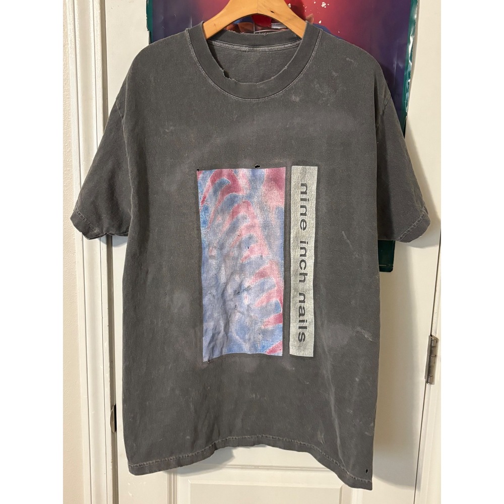 Nine Inch Nails Hate T-Shirt Faded Black Industrial Rock XL